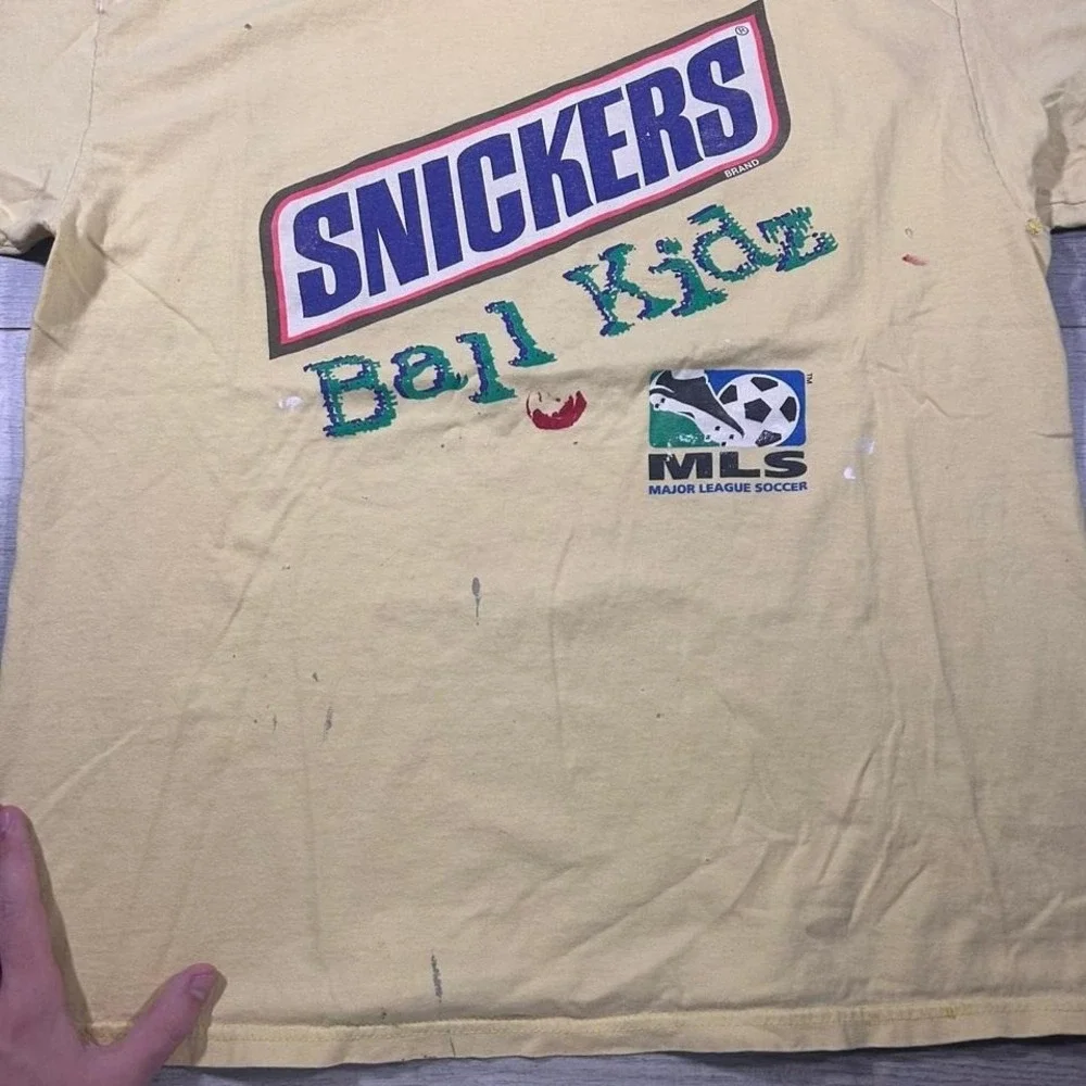 vintage Y2Kdistressed soccer, MLS Snickers promo T-shirt‎ size XL - Picture 2 of 7
